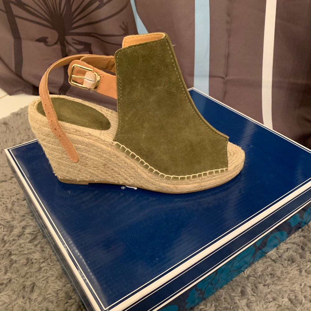 Suede Wedge Sandals